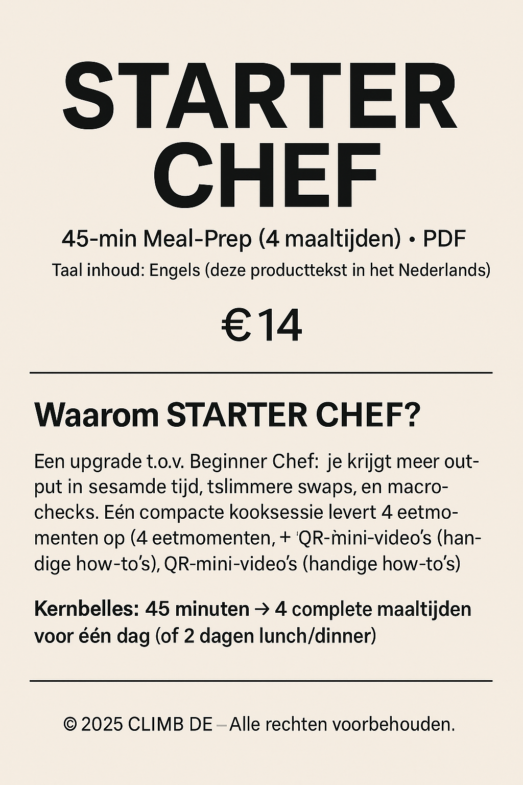 STARTER CHEF
